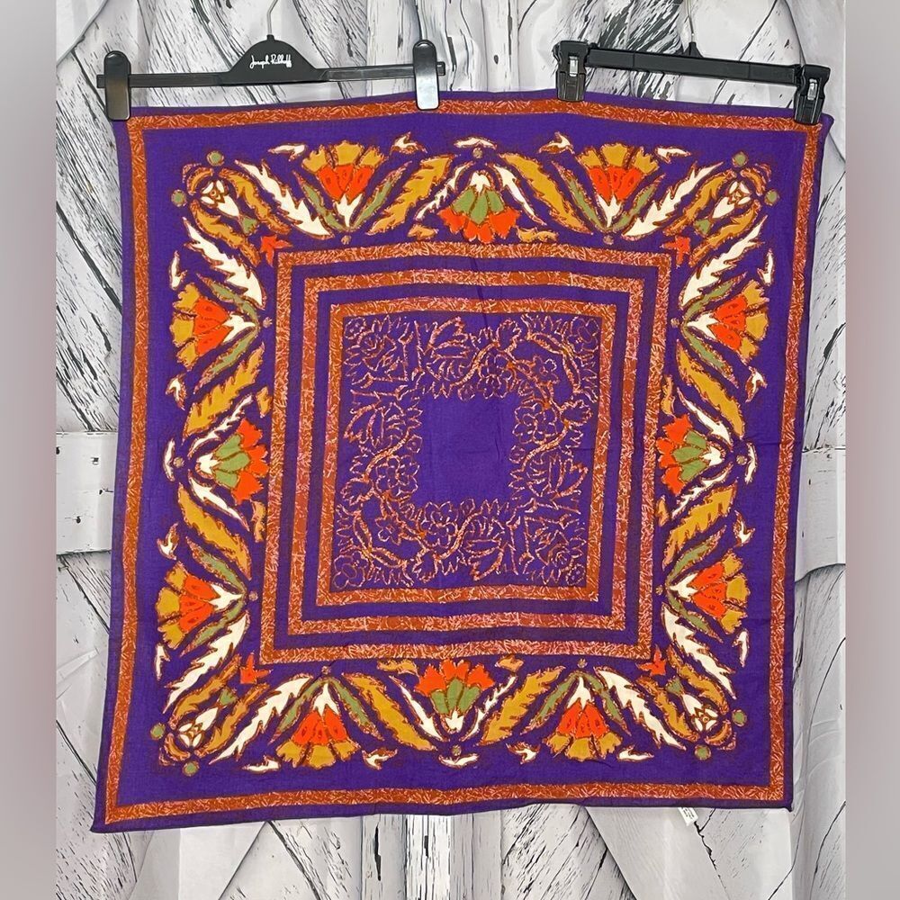Axcess 100% cotton floral & geometric scarf Made in Italy